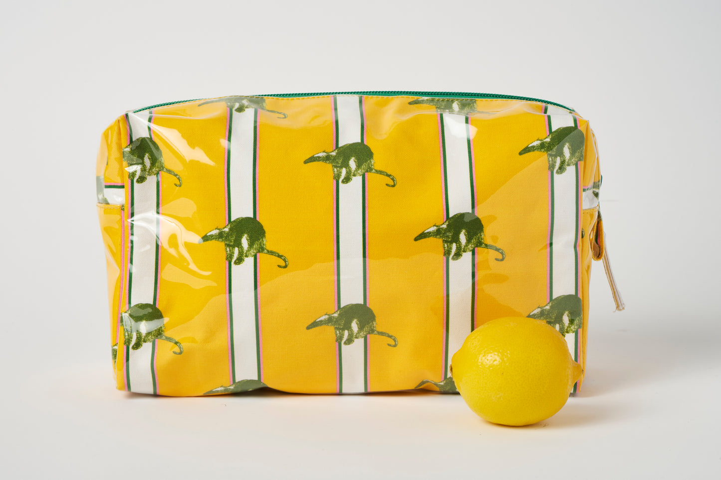 Striped Makeup Bag - Yellow