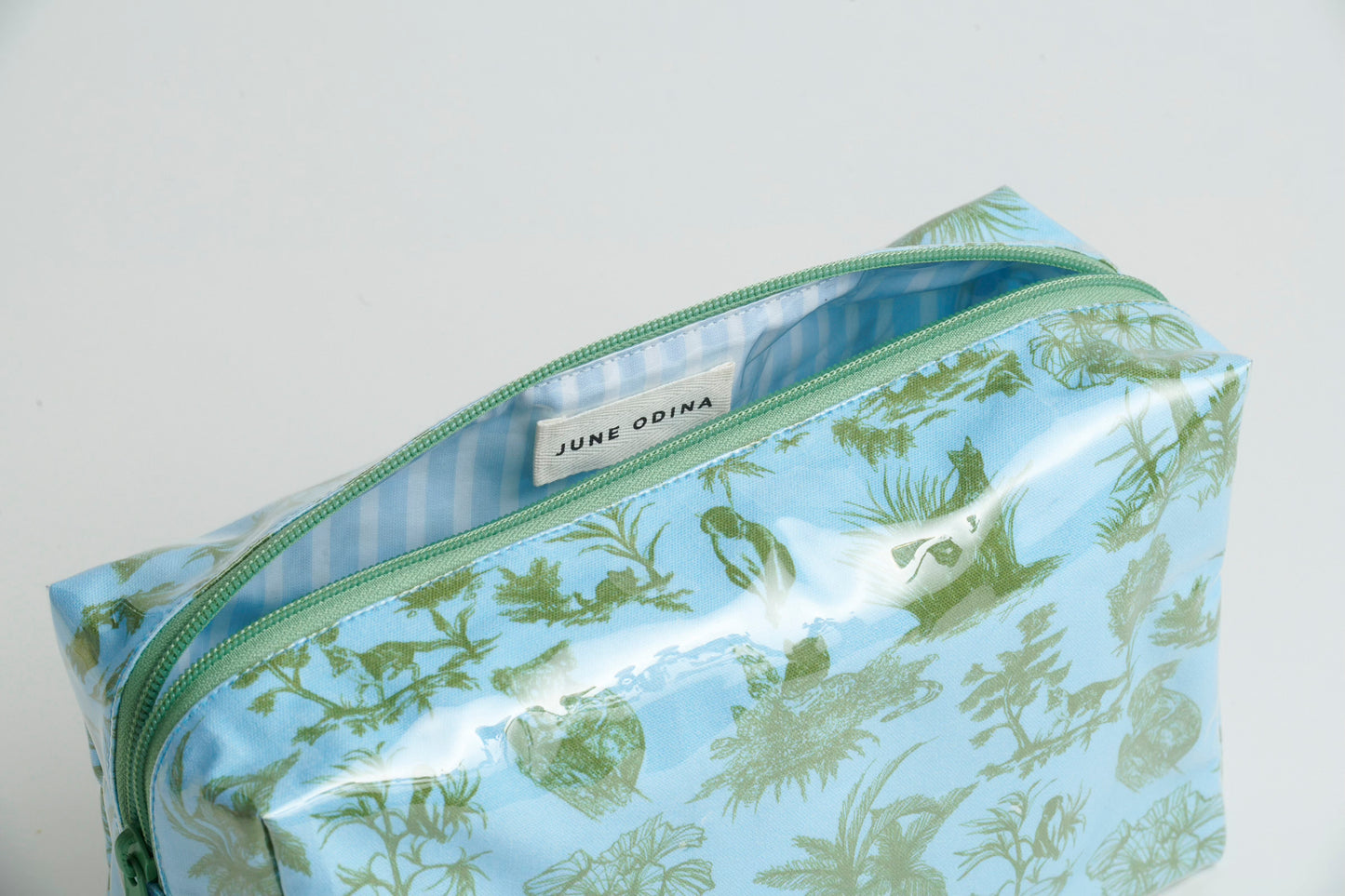 Toile Makeup Bag - Blue/Green