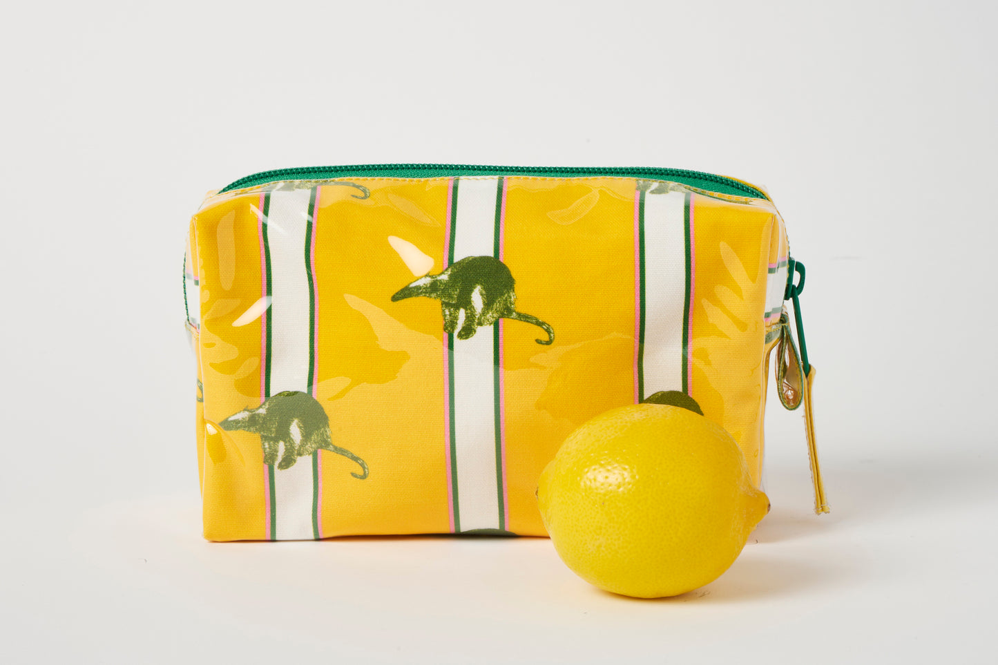 Striped Makeup Bag - Yellow
