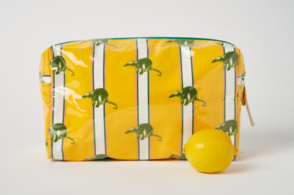 Striped Makeup Bag - Yellow
