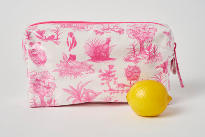 Toile Makeup Bag - Pink