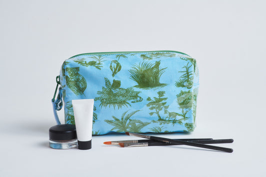 Toile Makeup Bag - Blue/Green