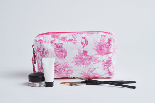 Toile Makeup Bag - Pink