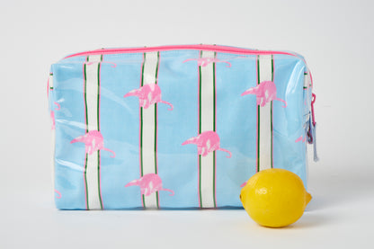 Striped Makeup Bag - Blue