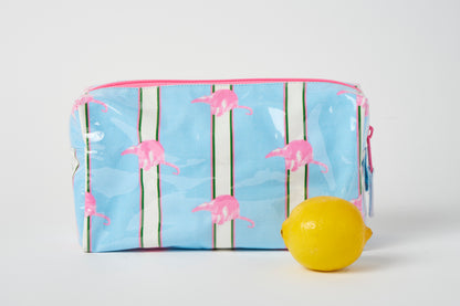 Striped Makeup Bag - Blue