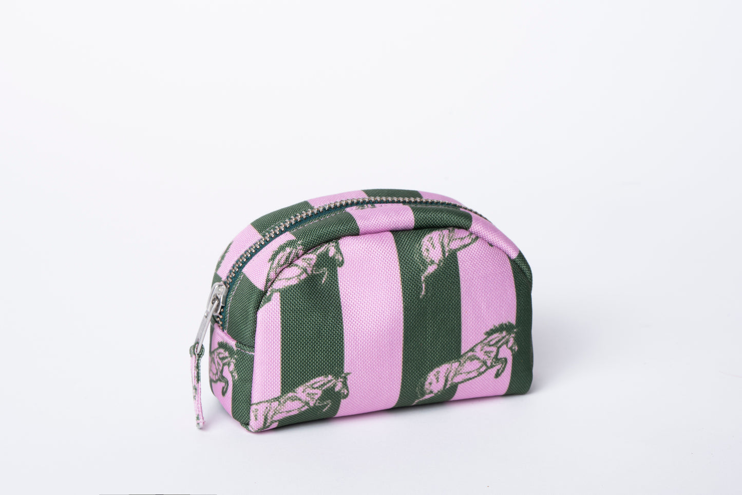 Poly Makeup Bag - Horse Pink & Green Stripe