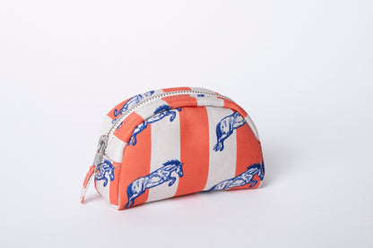 Poly Makeup Bag - Horse Orange Stripe
