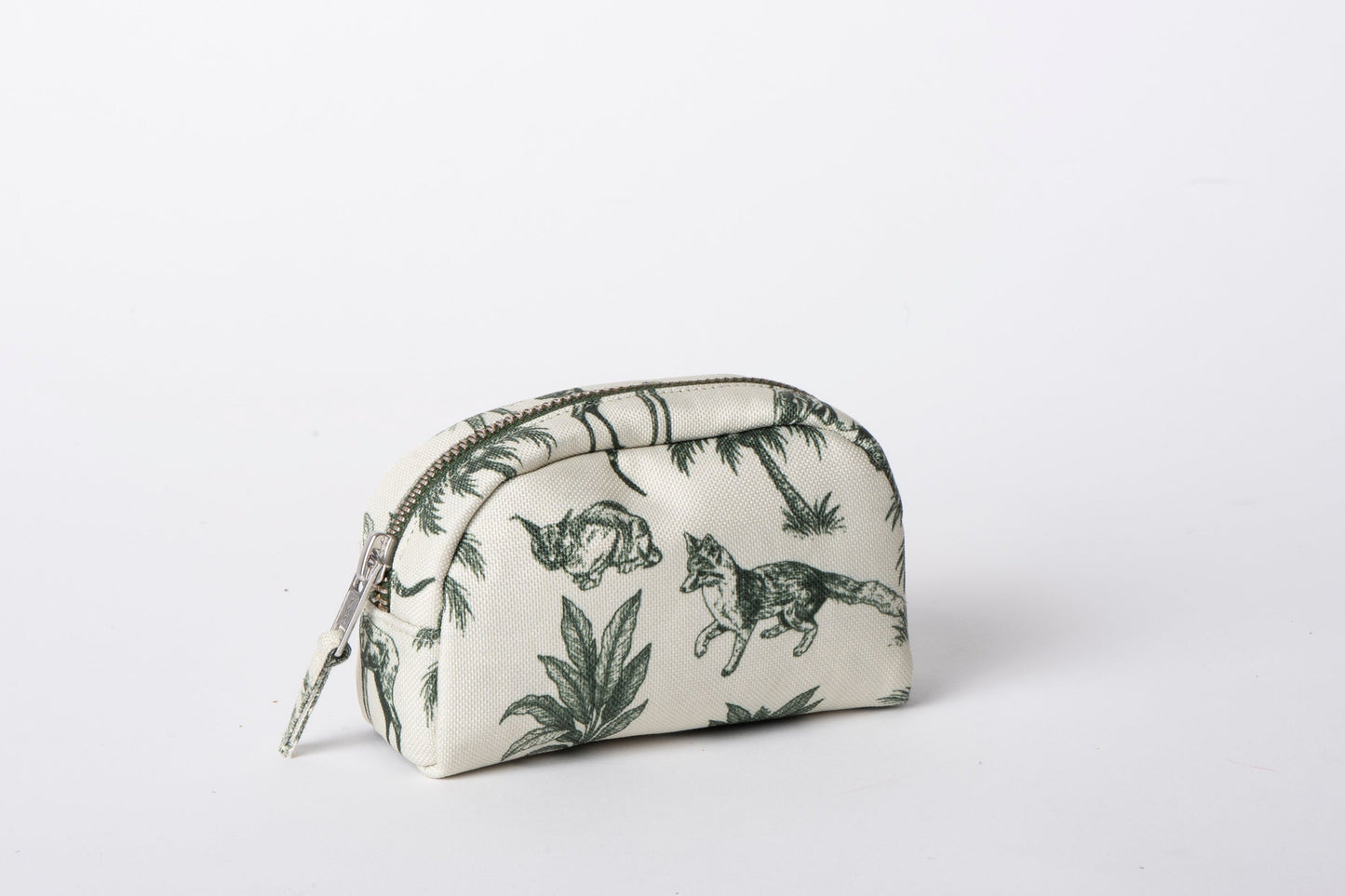 Poly Makeup Bag - Green & White Toile