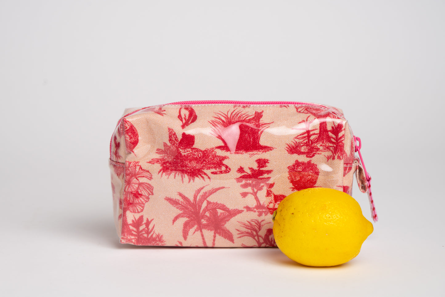 Toile Makeup Bag - Pink/Red