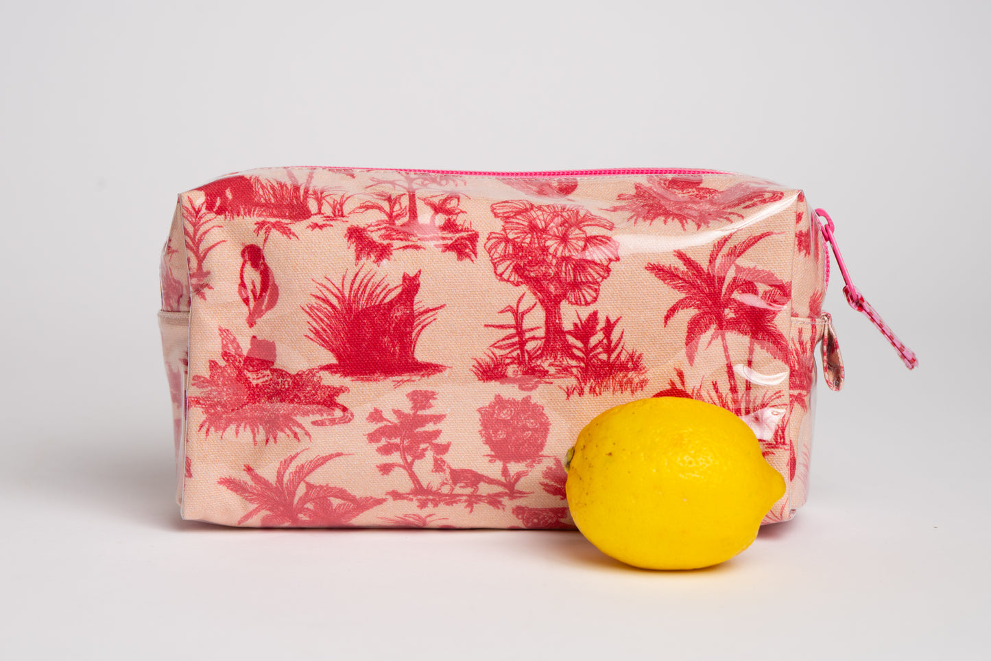 Toile Makeup Bag - Pink/Red