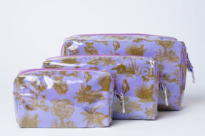 Toile Makeup Bag - Lavender/Olive