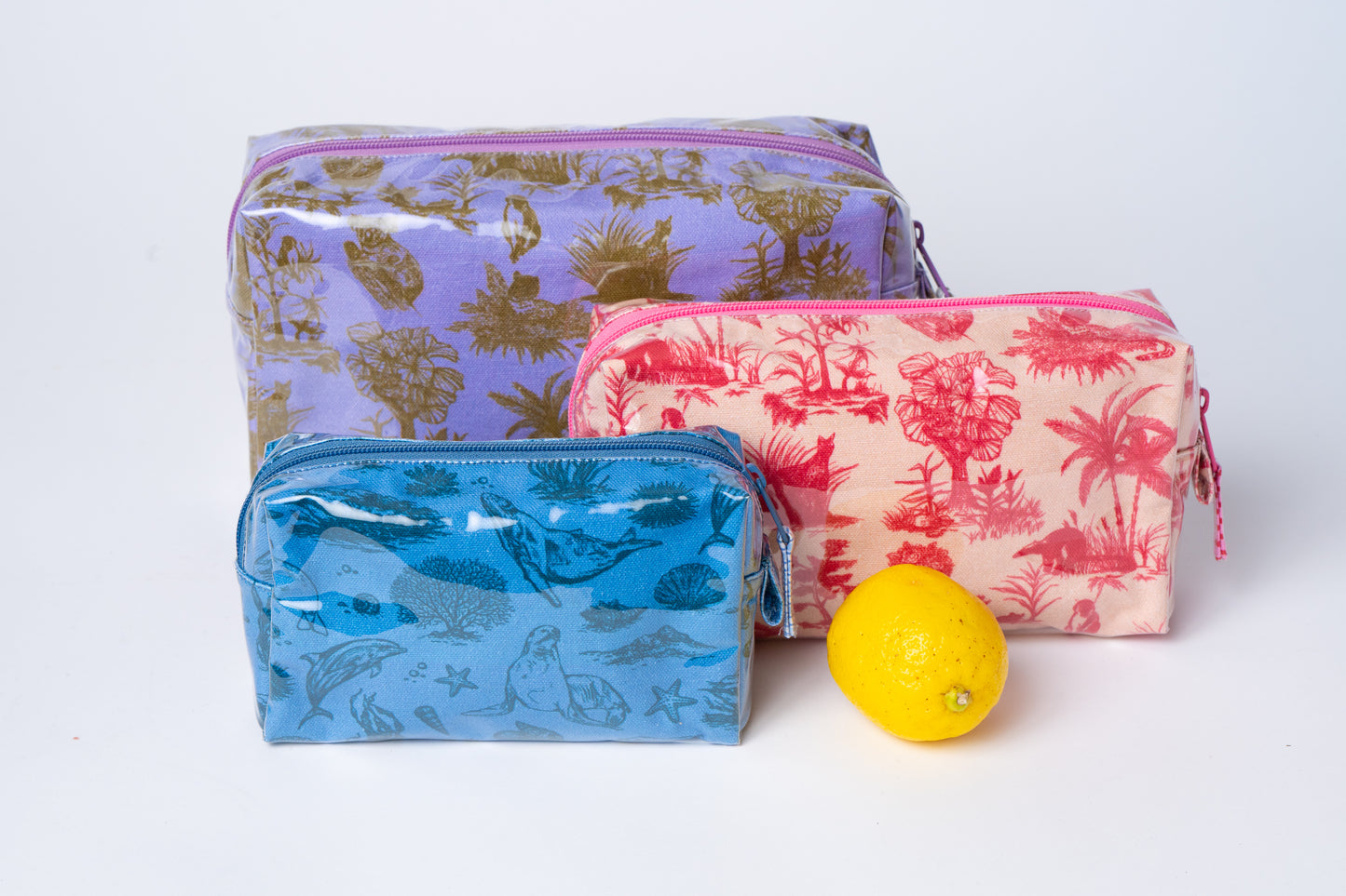Toile Makeup Bag - Lavender/Olive