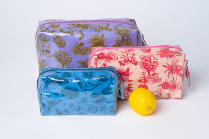 Toile Makeup Bag - Lavender/Olive