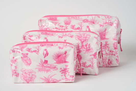 Toile Makeup Bag - Pink