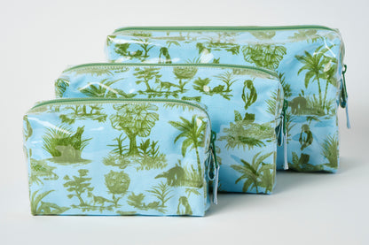 Toile Makeup Bag - Blue/Green